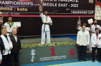 مدال طلای مسابقات کاراته قهرمانی خاورمیانه به ورزشکار بوکانی رسید