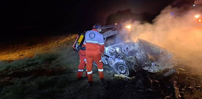 ۹ نفر در تصادفات جاده ای آذربایجان غربی طعمه حریق شدند